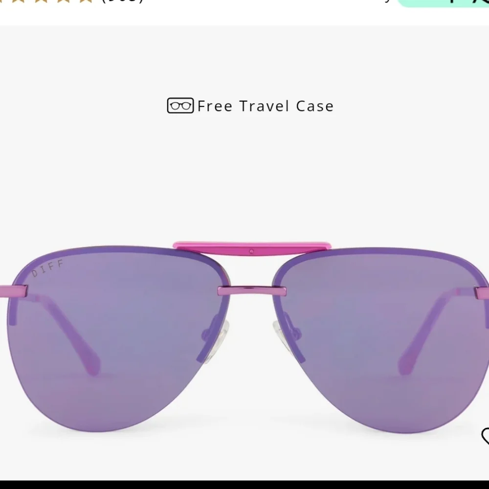 Diff Tahoe Aviator Mirror Pink Purple